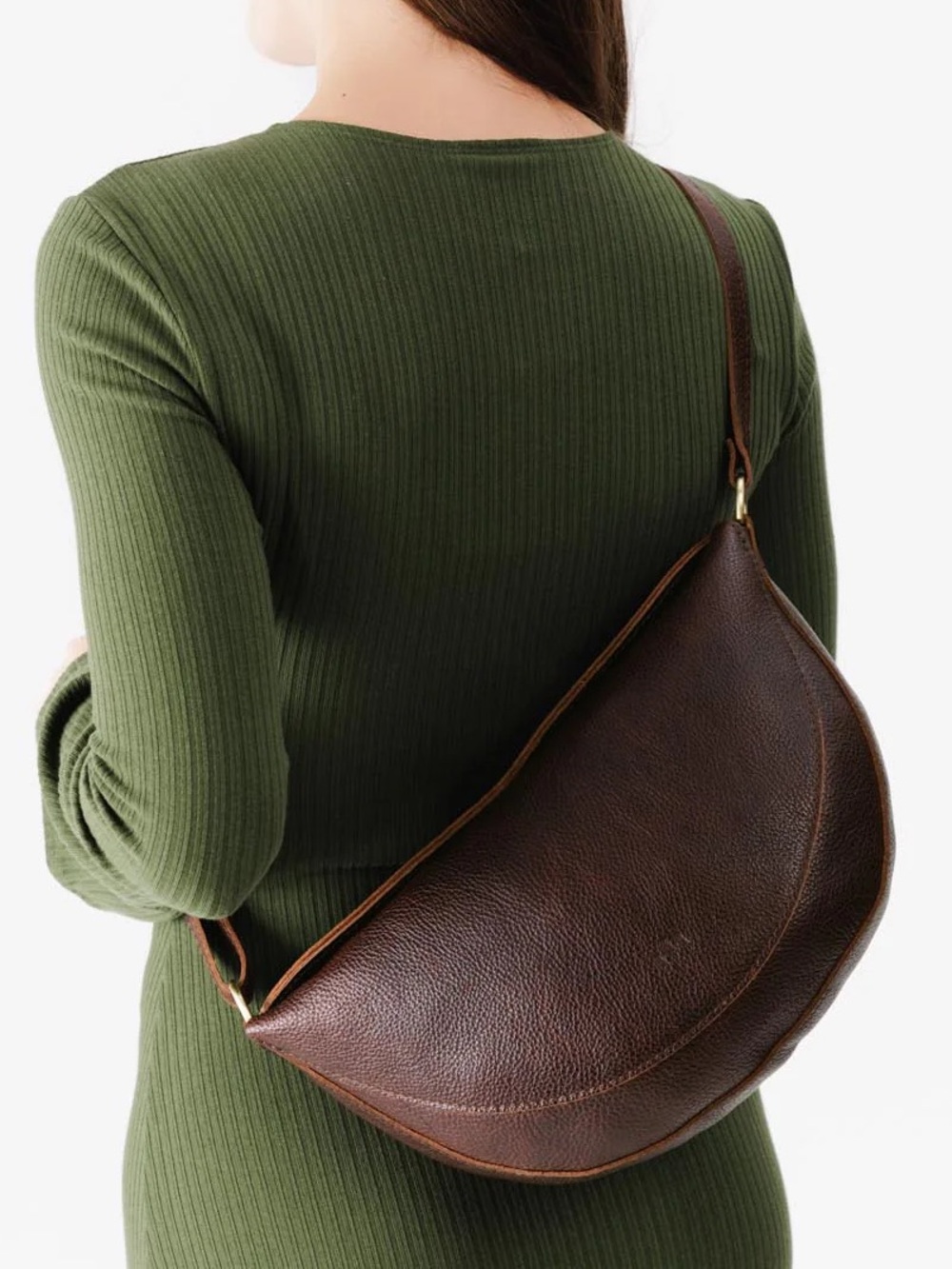PLG New Premium Large Koala Sling Bag in Coldbrew Full Grain Leather